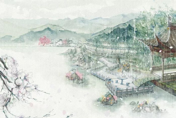 古风风景高清插画